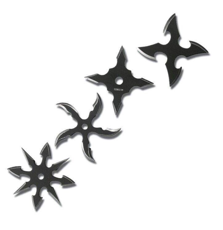 Photo 1 of 4 Pcs Silver Classic Throwing Star Set 2.5 Diameter Anime Knifet
