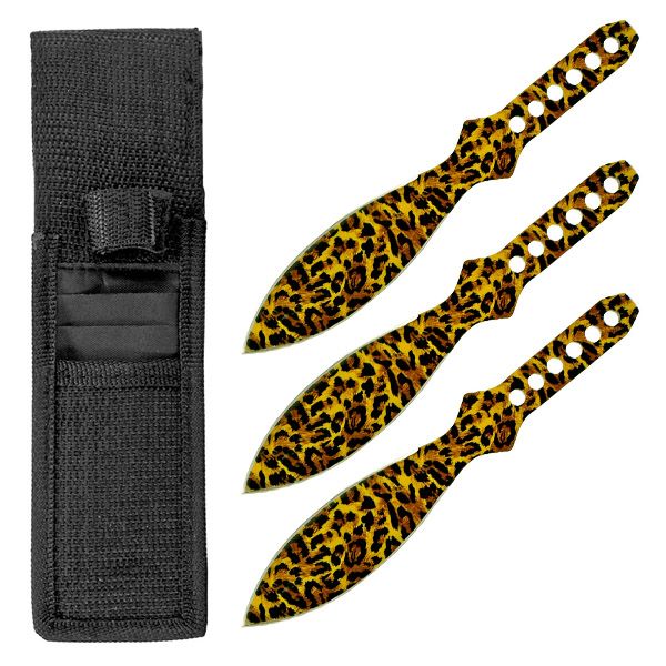 Photo 1 of Throwing Knife Set | 3-Pc. Cheetah Wildcat Spear Point 6" Overall + Sheath