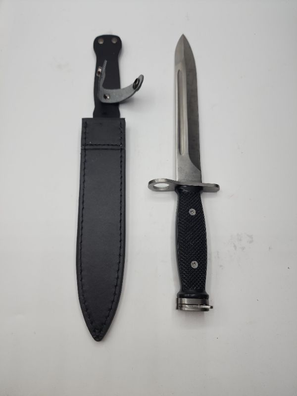 Photo 2 of 14"  M16/M7 Military Knife Silver and Black 