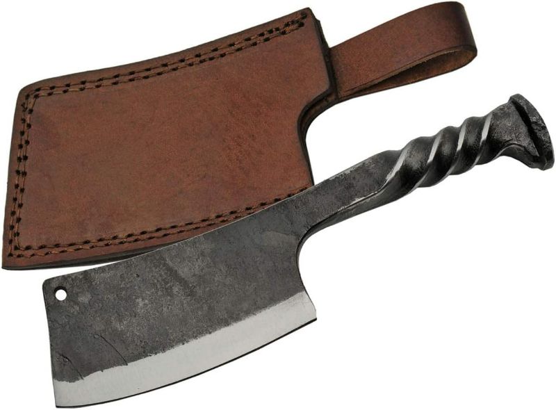 Photo 1 of SZCO Supplies 9"" Twisted Handle Railroad Spike Cleaver with Leather Sheath, Gray 