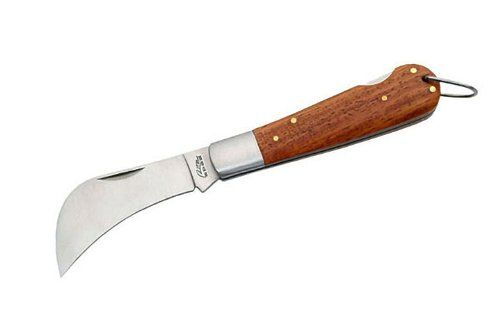 Photo 1 of 4" Rite Edge Hawkbill Lockback Folding Pocket Stainless Blade Knife with Wood Handles