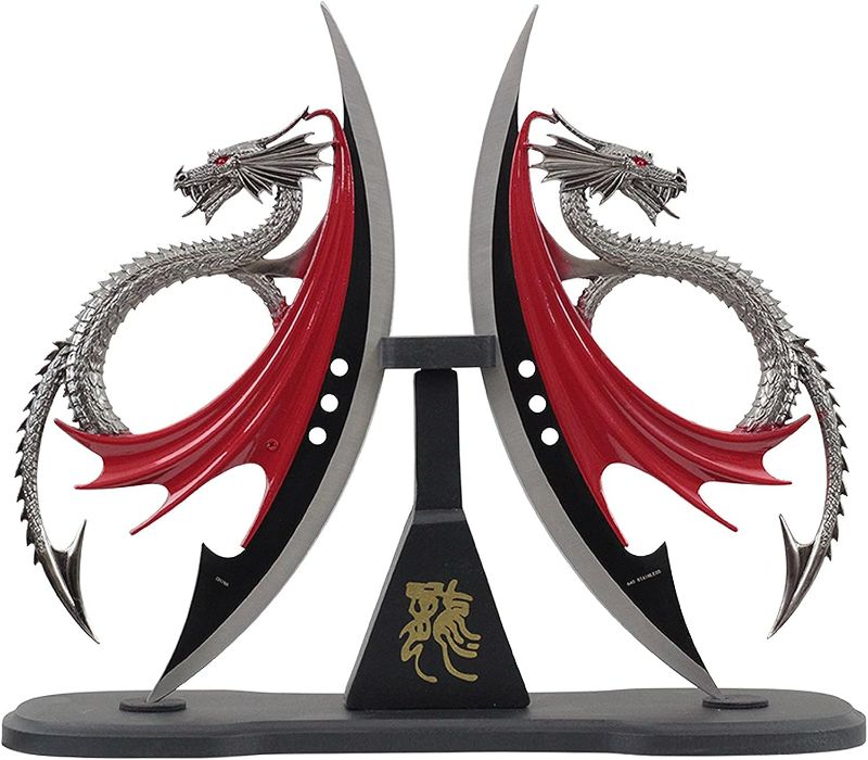 Photo 1 of 11" Dual Fantasy Dragon Dagger No Display Stand