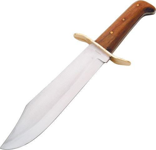 Photo 1 of FIXED-BLADE BOWIE KNIFE | 15 Classic Brass Guard Fighting Blade with Sheath