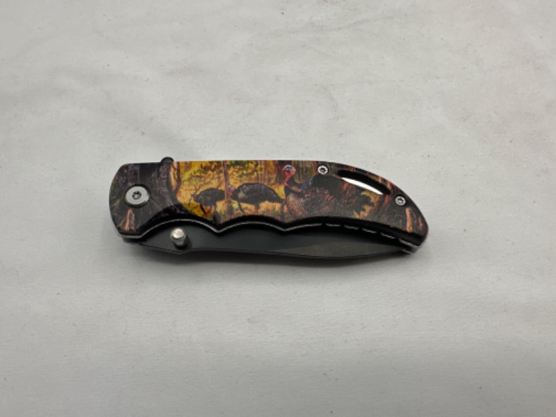 Photo 2 of Turkey Outdoor Woods Printed Pocket Knife New