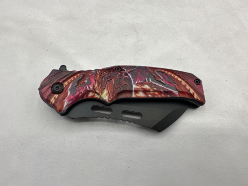 Photo 2 of Red Dragon Printed Pocket Knife New