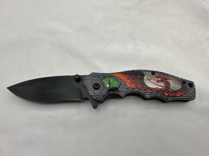 Photo 1 of Snake Eye and Dragon Design Pocket Knife New