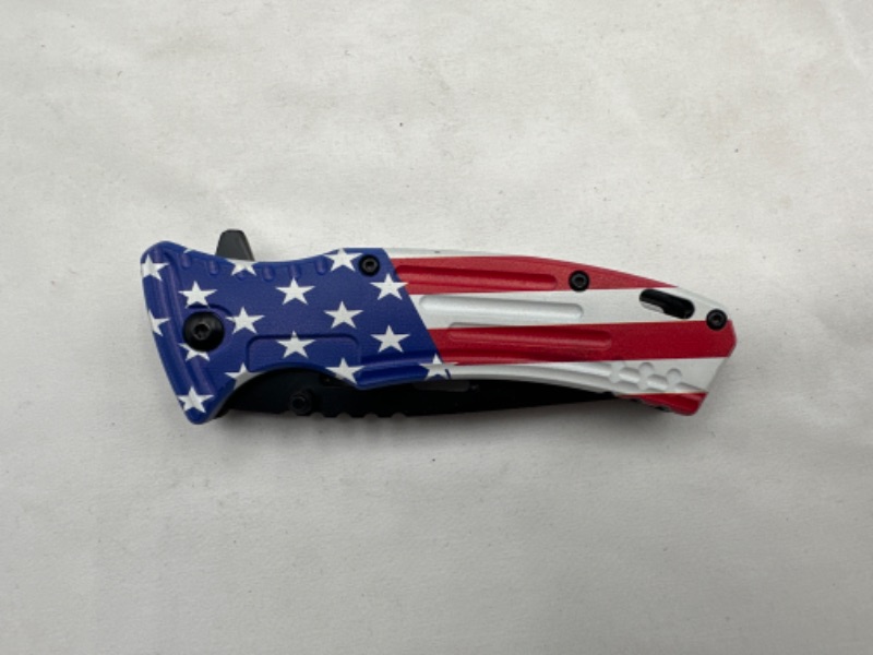 Photo 2 of American Flag Designed Pocket Knife New