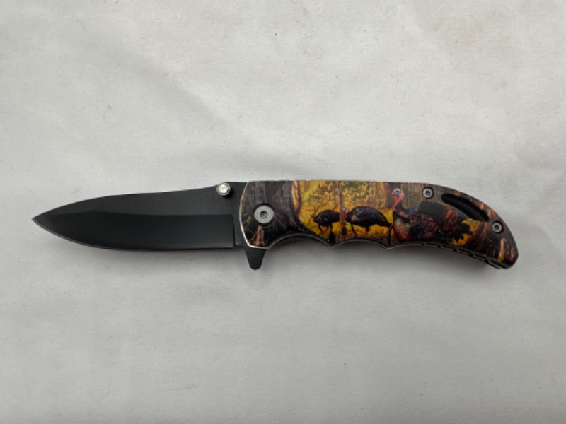 Photo 1 of Turkeys In The Woods Pocket Knife New