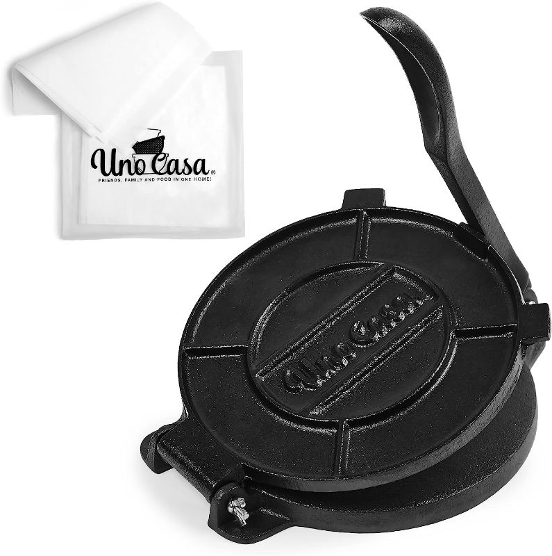 Photo 1 of Uno Casa Cast Iron Tortilla Press 8 Inch - Tortilla Maker Press, Pre-Seasoned Roti Maker 