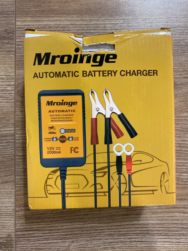 Photo 2 of Mroinge 6V / 12V 1.5A Fully Automatic Trickle Battery Charger/Maintainer for Automotive Vehicle Motorcycle Lawn Mower ATV RV Powersport Boat, Sealed Deep-Cycle AGM Gel Cell Lead Acid Batteries