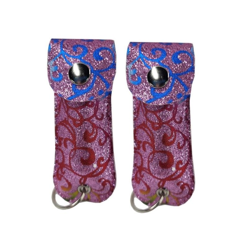 Photo 1 of 2 Pack Pink Glitter Flower Design 1/2 oz Keychain Pepper Spray