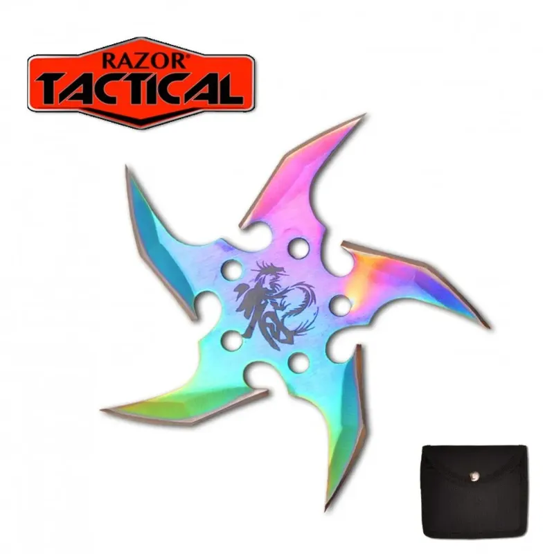 Photo 1 of Razor Tactical – RT8009RB -5 Points Throwing Star 1 Piece – Rainbow