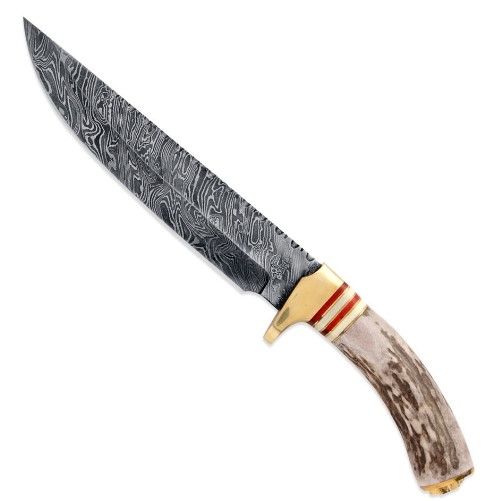 Photo 1 of 13.5" Damascus Fillework Hunting Stag 