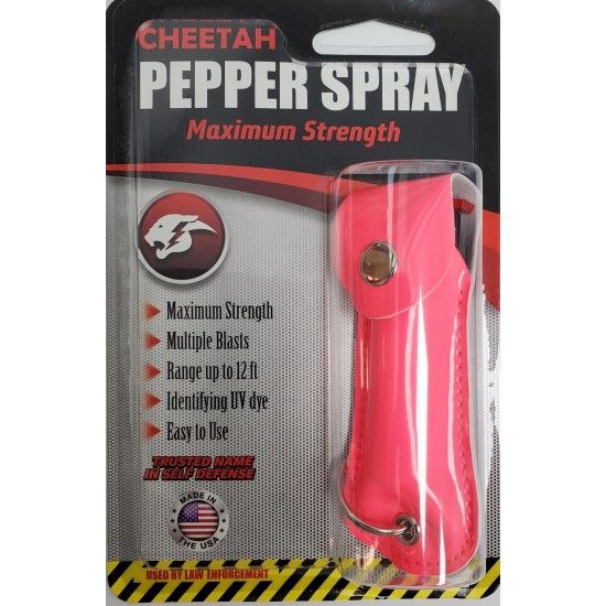Photo 1 of Pink Cheetah 1/2 oz Keychain Pepper Spray