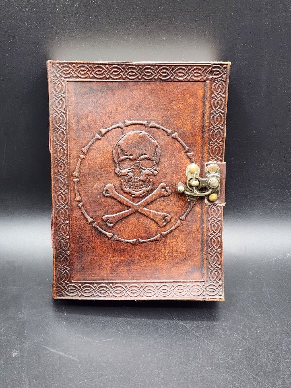 Photo 1 of Skull and Bones Leather Journal with Clasp by Medieval Collectibles