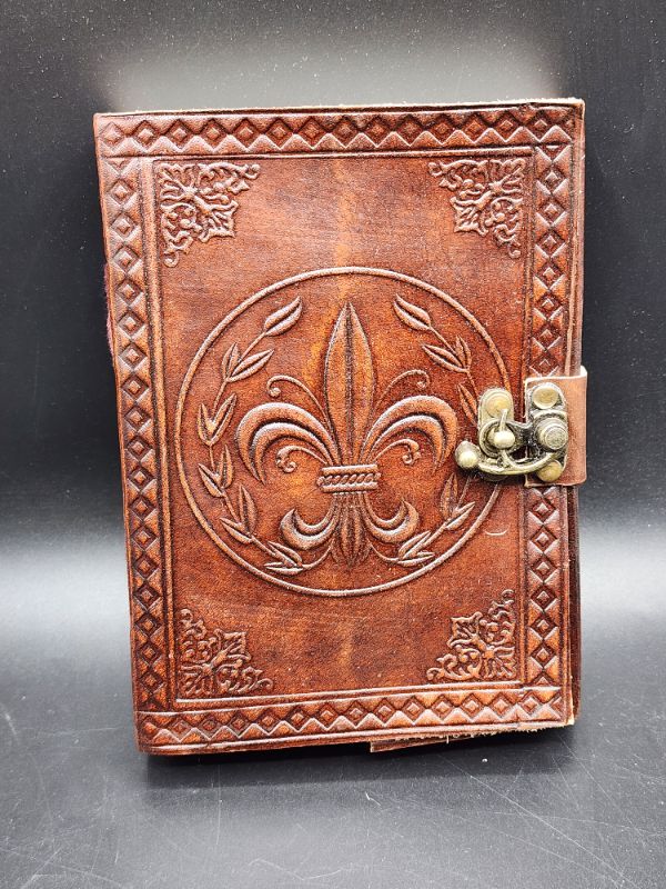 Photo 2 of Fleur de Lis Leather Journal with Clasp by Medieval Collectibles