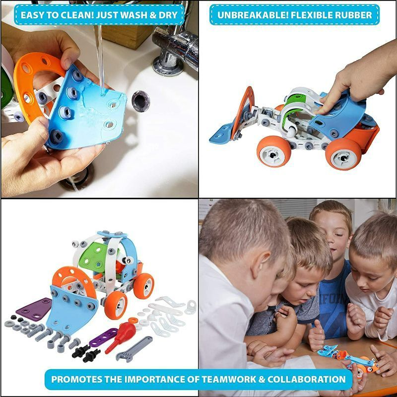 Photo 2 of Orian Toys 5 in 1 STEM Learning Toys for Boys and Girls, Best IQ Builder STEM Learning Toys Creative Construction Engineering for Kids 5-11 years old, DIY Building Kit, 132 Pieces, Play Set