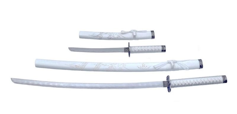 Photo 1 of Engraved Dragon Katana Swords 2 Set one 18" Blade & one 2" Blade New