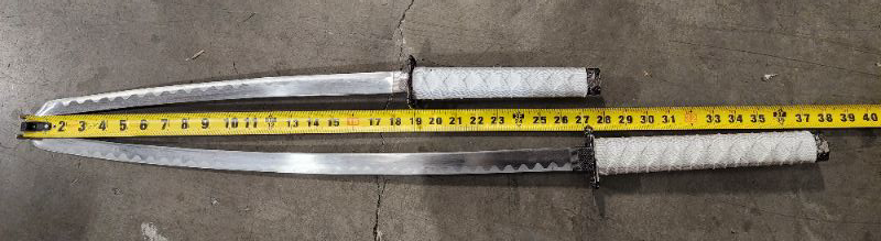 Photo 2 of Engraved Dragon Katana Swords 2 Set one 18" Blade & one 2" Blade New