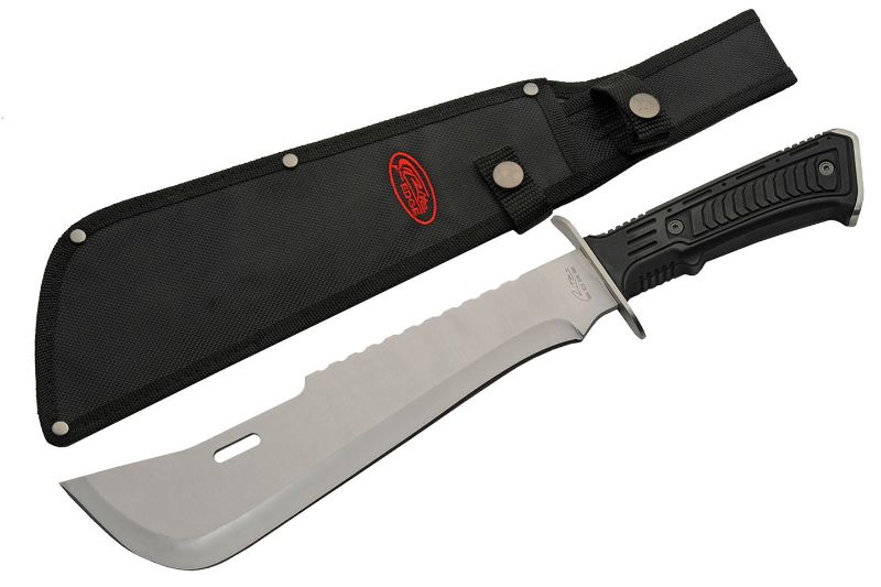 Photo 2 of Silver Panga Stainless Steel Blade | Rubberized Handle 16 inch Edc Hunting Machete