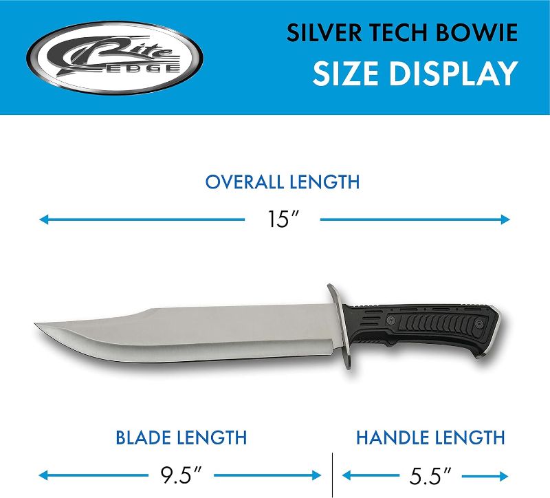 Photo 3 of 15" Outdoor Survival Silver Tech Bowie Blade Knife