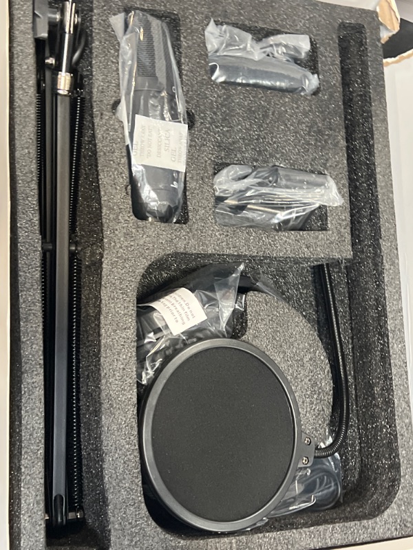 Photo 3 of Monoprice Complete Podcasting and Streaming Bundle with USB Microphone, Headphones, Boom Stand, and Accessories, Plug and Play - Stage Right Series