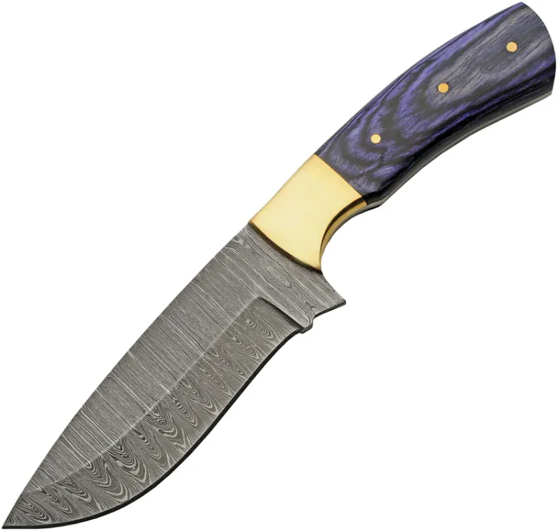 Photo 1 of 8.75" Opal Blue Hunter Damascus Knife