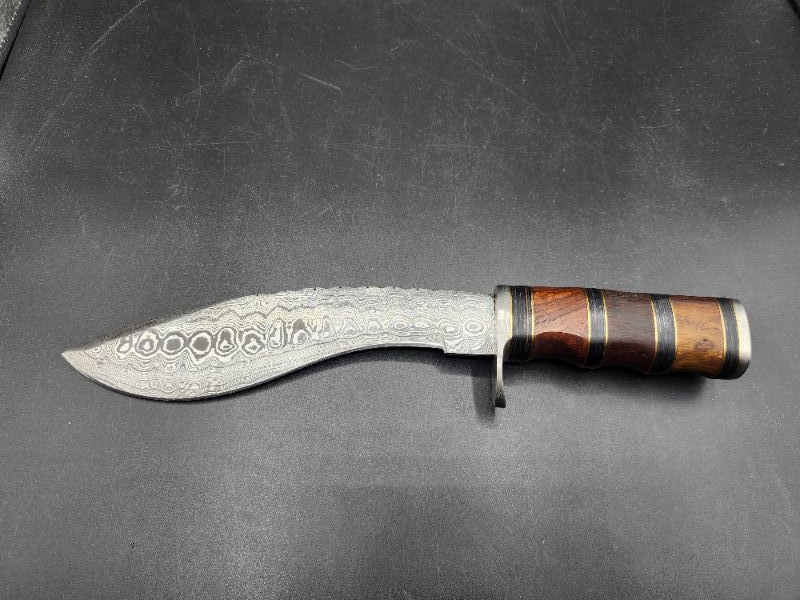 Photo 2 of 12.5" Kurki Fancy Wood Damascus Knife 