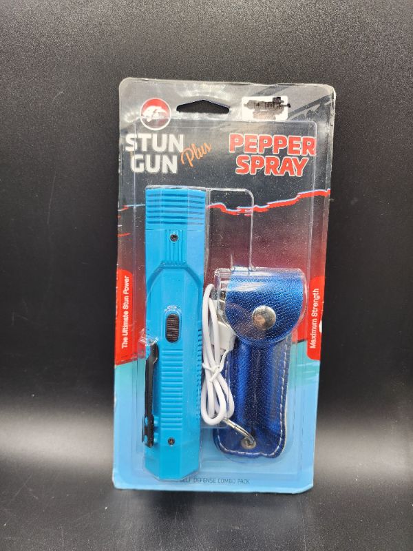Photo 1 of Cheetah Blue Volta Flash Light Stun Gun  & Pepper Spray COMBO Blister Pack
