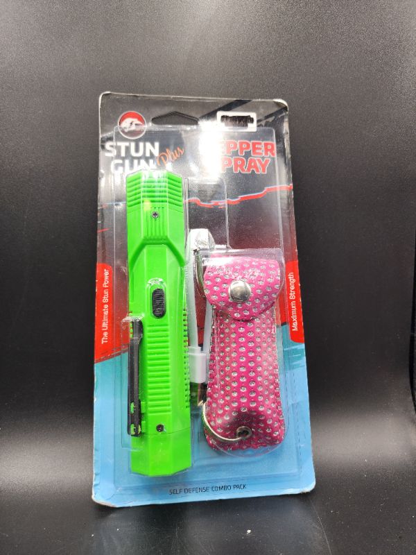 Photo 1 of Cheetah GreenVolta Flash Light Stun Gun  & Pepper Spray COMBO Blister Pack