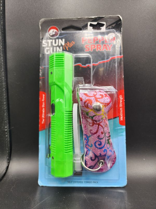 Photo 1 of Cheetah Green Volta Flash Light Stun Gun  & Pepper Spray COMBO Blister Pack