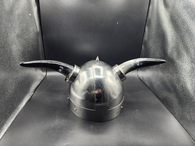 Photo 1 of Steel Viking Warrior HelmetHorns and Brass Trim