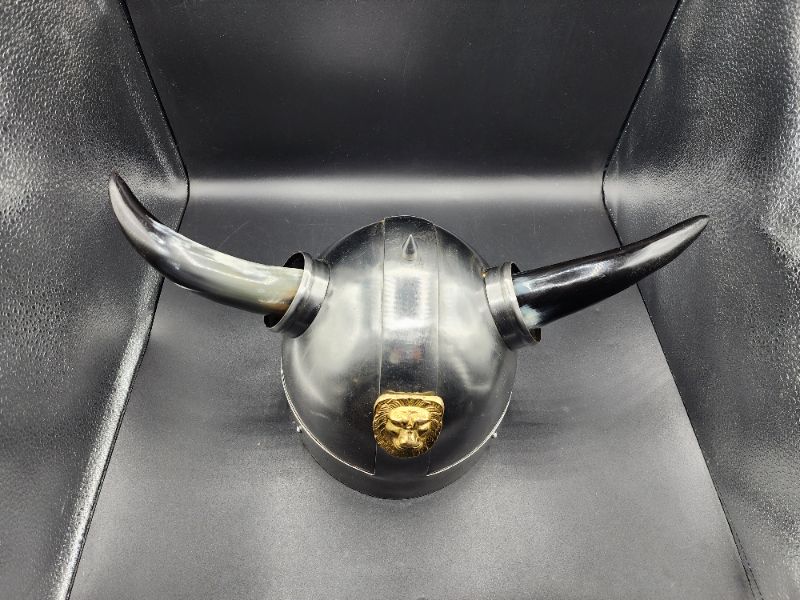 Photo 1 of Steel Viking Warrior HelmetHorns and Brass Trim