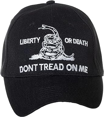 Photo 1 of Liberty or Death Don't Tread On Me Gadsden Flag Embroidered Black Adjustable Baseball Cap