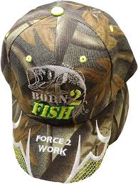 Photo 1 of Born 2 Fish Force 2 Work Camouflage Camo Embroidered Cap