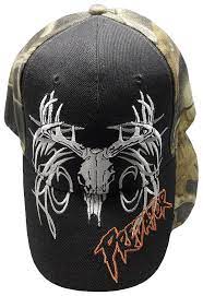 Photo 1 of Deer Skull Hunter Predator Camouflage Black Front Embroidered Cap