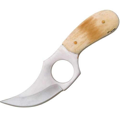 Photo 1 of 6" Bone Handle Short Skinner with Sheath