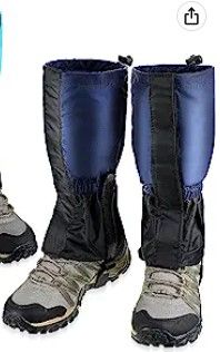 Photo 1 of Waterproof Kids Leg Gaiters Adjustable Snow Boot Gaiters Protective Hiking Gaiters Sky Blue Navy Blue Leg Boot Gaiters for Girl Boy Outdoor Hiking Climbing Snowshoeing UNKNOWN SIZE