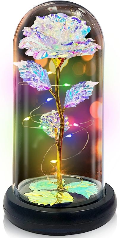 Photo 1 of TURNMEON Valentines Day Gift for Her 24K Gold Foil Led Rose Warm White Light, Valentines Rose Light Up Forever Glass Rose for Girlfriend Wife Women Valentine's Anniversary Wedding Home Decor 