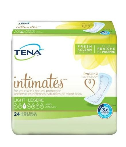 Photo 1 of TENA Intimates Ultra Thin Light Pads, Long, Pant Liner Bladder Control Pads, 54344 - Pack of 24