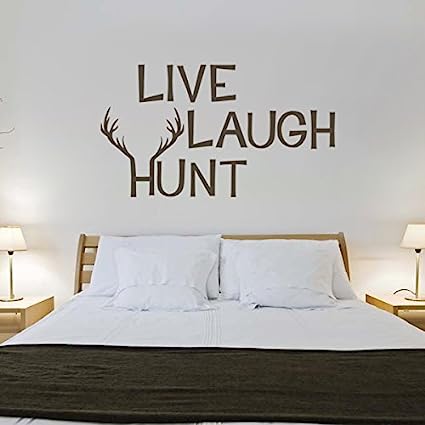 Photo 2 of Live Laugh Hunt Antlers Vinyl Wall Decals Hunting Deer Sticker Baby Room Wall Art Decor,21''WX13''H…