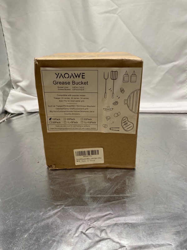 Photo 2 of YAOAWE 15 Pack Smoker Bucket Liners, Replacement for Traeger/Oklahoma Joe's/Z Grill/Green Mountain Grills, BBQ Catching Grease Accessories