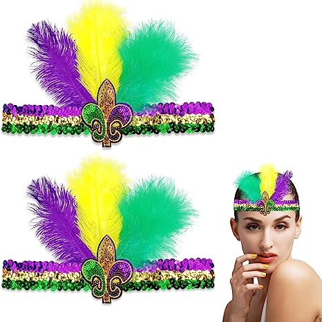 Photo 1 of Costume Accessories Bundle: Faux Parrot, Mardi Gras Feather Headbands and Mickey and Minnie Ears