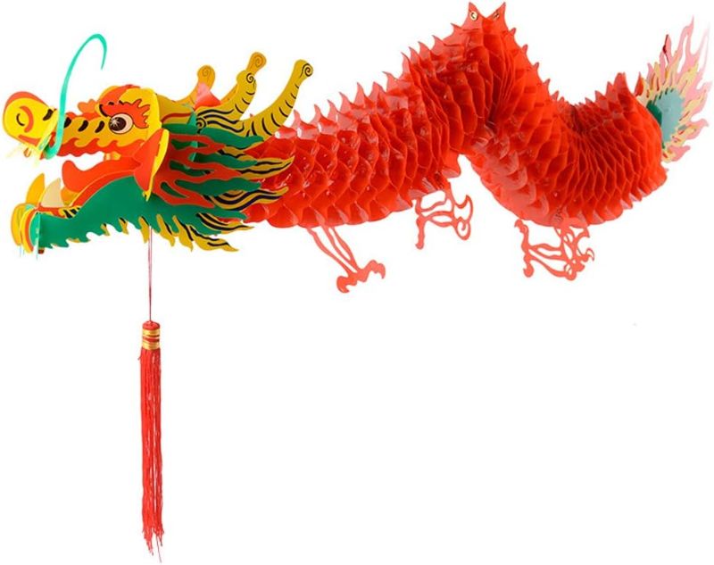 Photo 1 of AMS 3D Chinese New Year Paper Dragon Garland Hanging Decoration New Year Party Ornaments(39 inch)