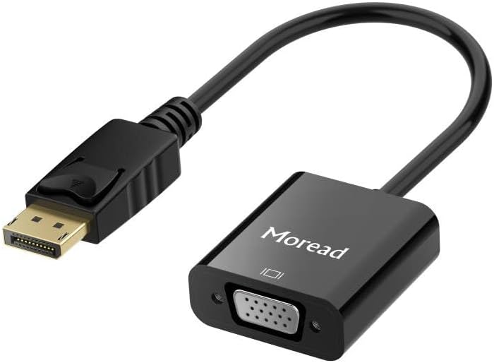 Photo 1 of Moread DisplayPort (DP) to VGA Adapter, 10 Pack, Gold-Plated Display Port to VGA Adapter (Male to Female) Compatible with Computer, Desktop, Laptop, PC, Monitor, Projector, HDTV - Black