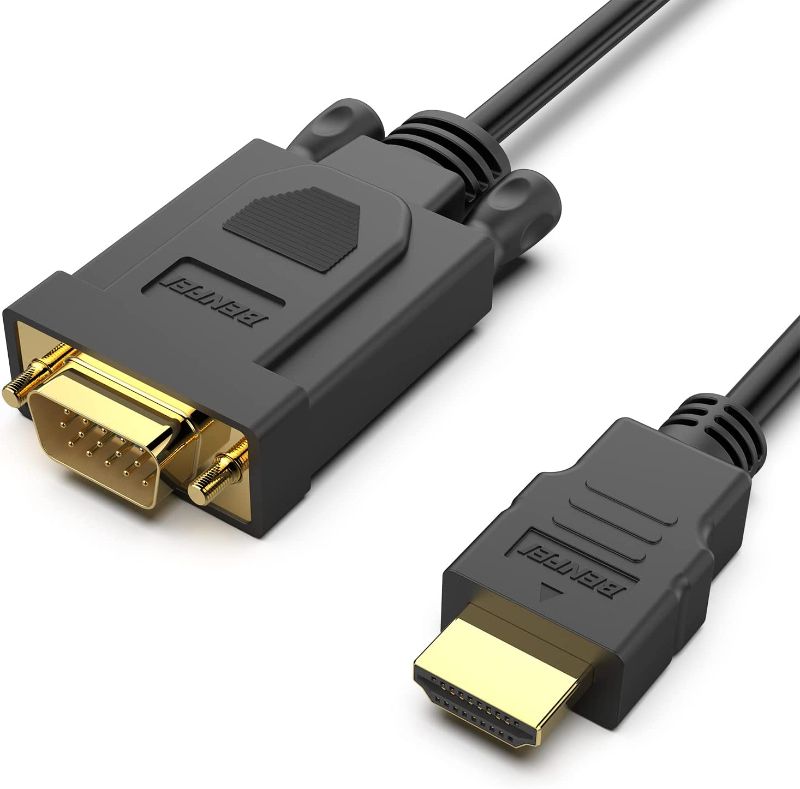 Photo 1 of BENFEI HDMI to VGA 6 Feet Cable, Uni-Directional HDMI to VGA Cable (Male to Male) Compatible for Computer, Desktop, Laptop, PC, Monitor, Projector, HDTV, Raspberry Pi, Roku, Xbox and More