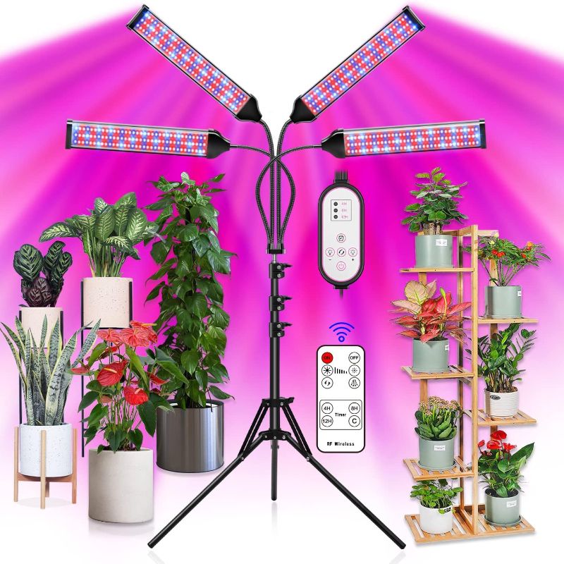 Photo 1 of Craftersmark Grow Lights for Indoor Plants 420 LED 300W Floor Plant Light, Full Spectrum Grow Light with Stand, 63 Inch Adjustable Tripod Stand, Timer, Auto On/Off,10 Dimmable Level for Plant Growth