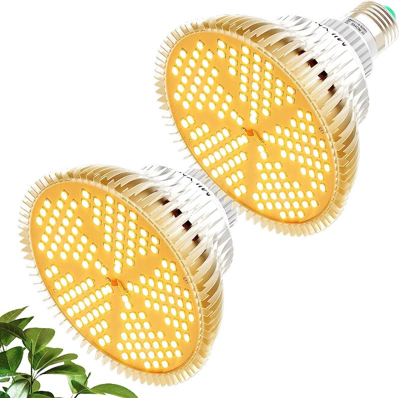 Photo 1 of MILYN 2 Pack 100W Led Grow Light Bulb, Pure Warm Full Spectrum Grow Lights for Indoor Plants, E26 Grow Bulb for House Garden Hydroponics Succulent Seed Starting, Growing, Flower| 150LEDs Lamp