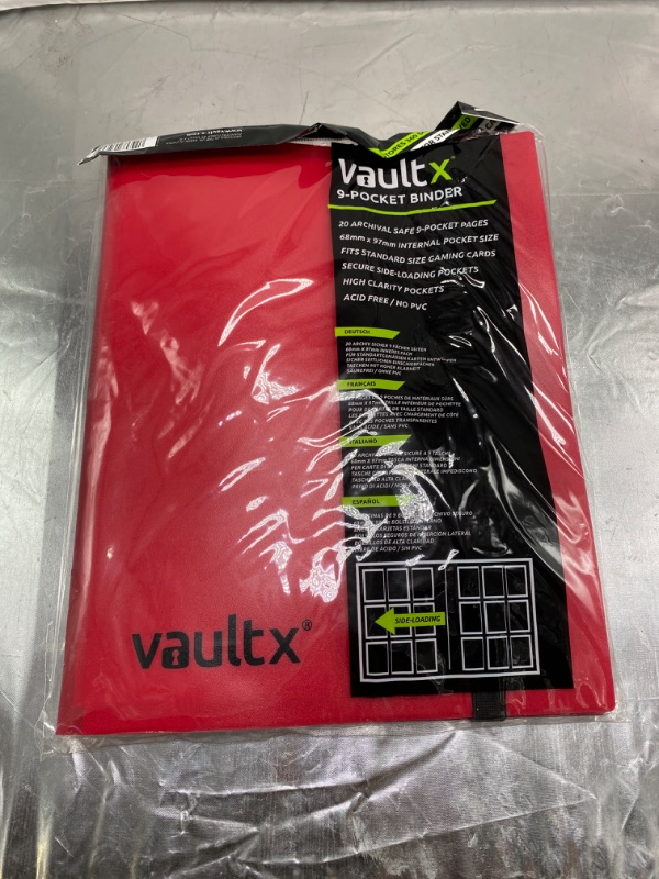 Photo 2 of Vault X Binder - 9 Pocket Trading Card Album Folder - 360 Side Loading Pocket Binder for TCG (Red)