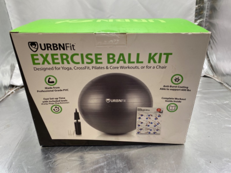 Photo 2 of URBNFit Exercise Ball 65 cm for Stability & Yoga - Workout Guide...